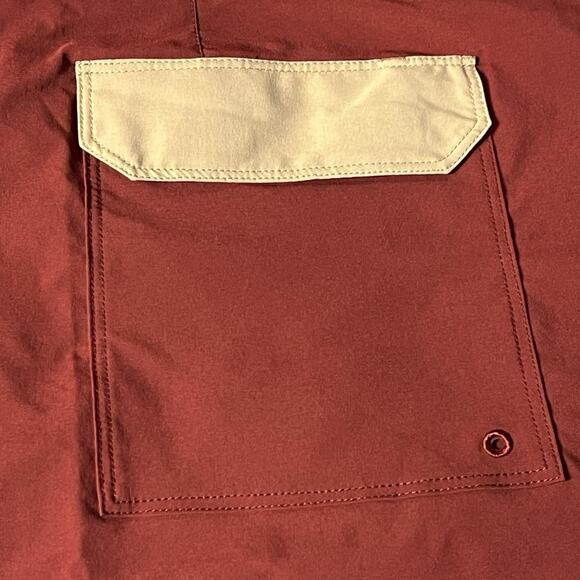 NWT Patagonia Men Hydropeak Boardshorts 18" Red Tan Swim Trunks Size 44 Slim Fit - Picture 8 of 8